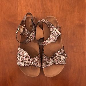 Girls glitter footbed sandals